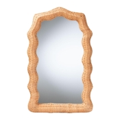 bali & pari Daray Scalloped Natural Rattan Wall Mirror